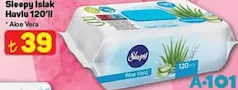 SLEEPY ISLAK HAVLU 120'Lİ ALOE VERA SLEEPY ISLAK HAVLU 120'Lİ ALOE VERA